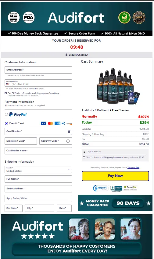 Audifort-checkout-page